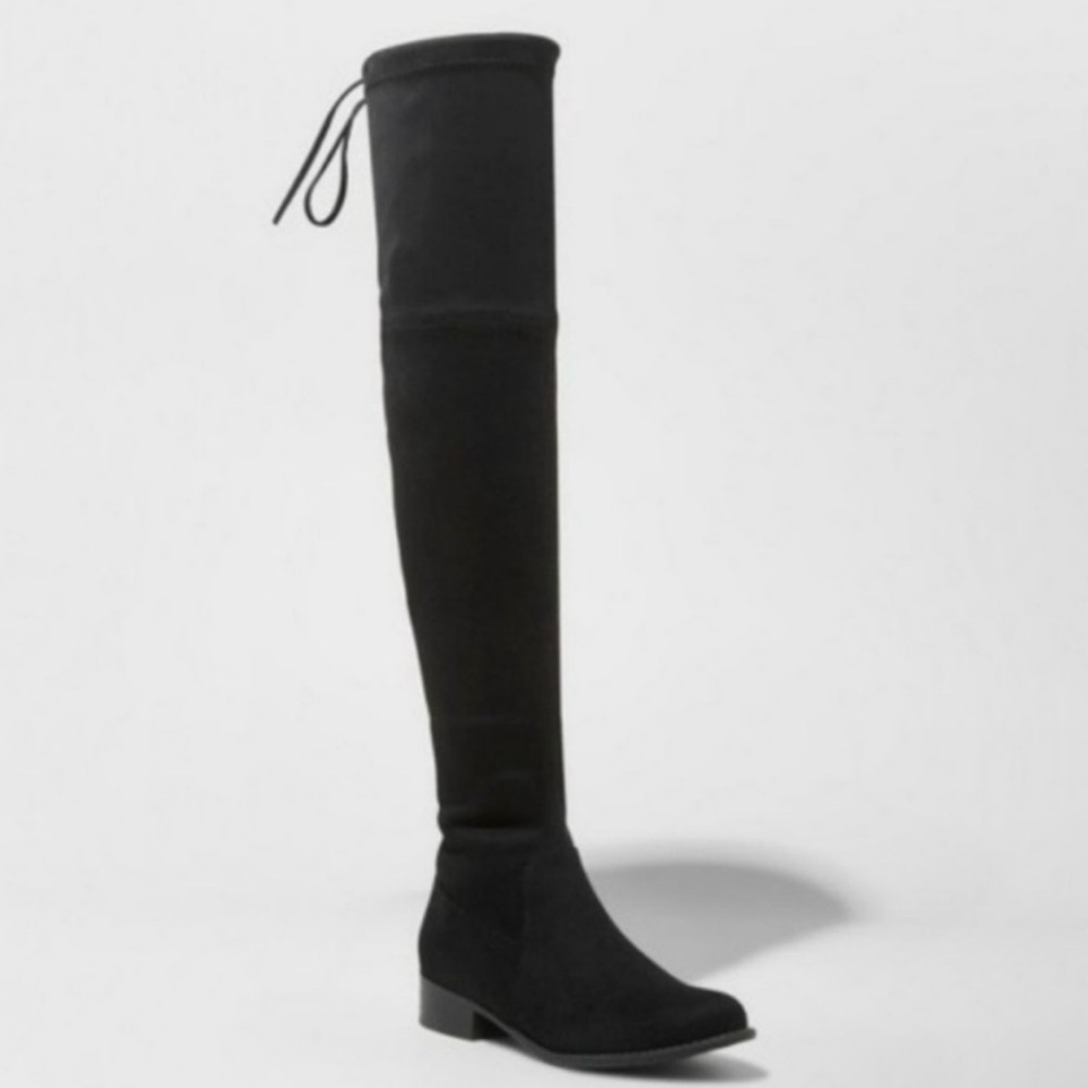 A New Day Black Suede Thigh High Boots